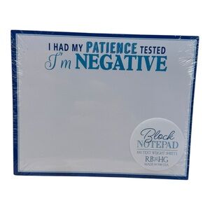 “I Had My Patience Tested, I’m Negative” Block Notepad – New